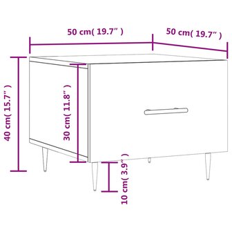 Salontafel 50x50x40 cm bewerkt hout betongrijs 8720845428334 12