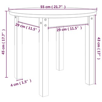 Salontafel &Oslash; 55x45 cm massief grenenhout honingbruin 8720287208273 8