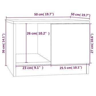 Salontafel 50x50x36 cm bewerkt hout betongrijs 8720286965559 8