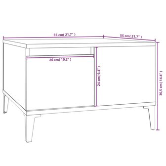 Salontafel 55x55x36,5 cm bewerkt hout zwart 8720845738716 10