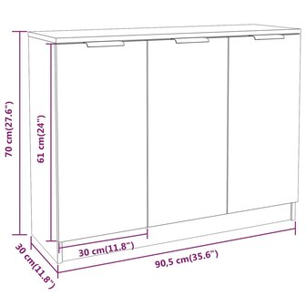 Dressoir 90,5x30x70 cm bewerkt hout zwart 8720286964996 9