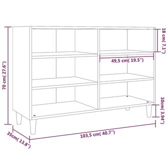 Dressoir 103,5x35x70 cm bewerkt hout bruin eikenkleur 8720286855331 6