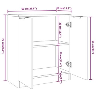 Dressoir 60x30x70 cm bewerkt hout betongrijs 8720286964712 7