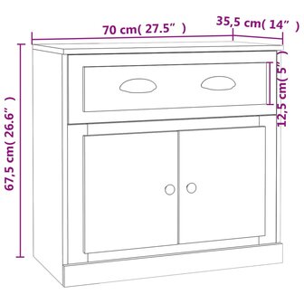 Dressoir 70x35,5x67,5 cm bewerkt hout wit 8720845793142 10