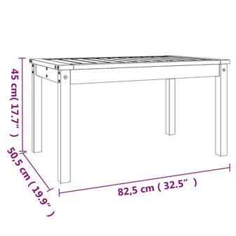 Tuintafel 82,5x50,5x45 cm massief grenenhout zwart 8720845692247 8