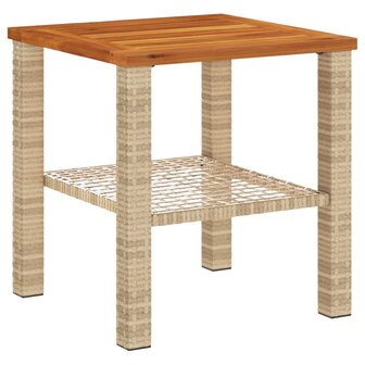 Tuintafel 40x40x42 cm poly rattan en acaciahout beige 8721012308015 6