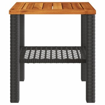 Tuintafel 40x40x42 cm poly rattan en acaciahout zwart 8721012307995 5