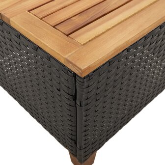 Tuintafel 45x45x37 cm poly rattan en acaciahout zwart 8721012308619 8