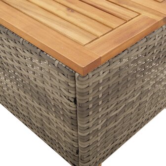 Tuintafel 45x45x37 cm poly rattan en acaciahout grijs 8721012308626 8