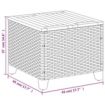 Tuintafel 45x45x37 cm poly rattan en acaciahout grijs 8721012308626 9