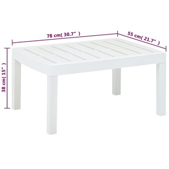 Tuintafel 78x55x38 cm kunststof wit 8719883859972 5