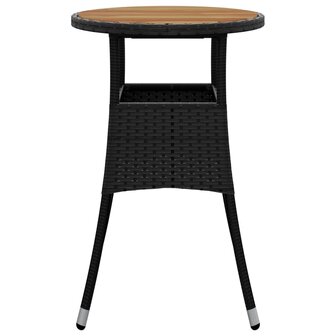 Tuintafel &Oslash;60x75 cm acaciahout en poly rattan zwart 8720286089798 3