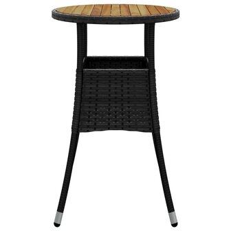 Tuintafel &Oslash;60x75 cm acaciahout en poly rattan zwart 8720286089798 4