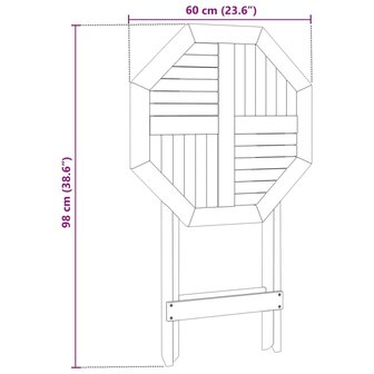 Tuintafel inklapbaar &Oslash;60x75 cm massief acaciahout 8721012466517 12