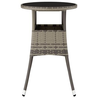 Tuintafel &Oslash;60x75 cm gehard glas en poly rattan grijs 8720286089774 4