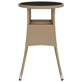 Tuintafel &Oslash;60x75 cm gehard glas en poly rattan beige 8720286089781 4