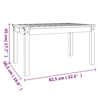 Tuintafel 82,5x50,5x45 cm massief grenenhout grijs 8720845692223 8