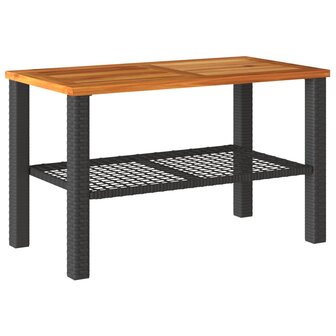 Tuintafel 70x38x42 cm poly rattan en acaciahout zwart 8721012308060 2