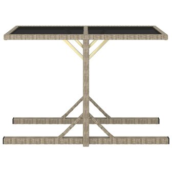 Tuintafel 110x53x72 cm glas en poly rattan beige 8719883755403 2