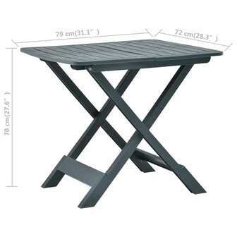 Tuintafel inklapbaar 79x72x70 cm kunststof groen 8719883859743 7