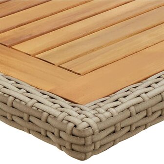 Tuintafel massief acaciahout en poly rattan beige 8720286667217 5