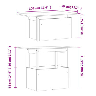 Tuintafel 100x50x75 cm massief douglashout 8721012463677 12