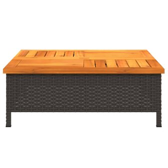 Tuintafel 70x70x25 cm poly rattan en acaciahout zwart 8721102642487 5