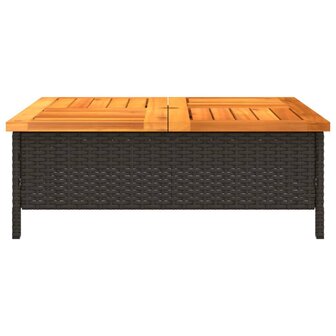 Tuintafel 70x70x25 cm poly rattan en acaciahout zwart 8721102642487 6