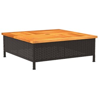 Tuintafel 70x70x25 cm poly rattan en acaciahout zwart 8721102642487 7