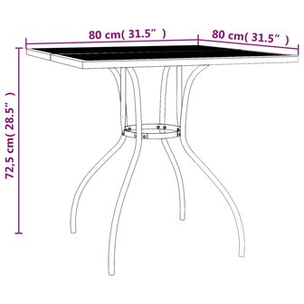 Tuintafel 80x80x72,5 cm staal gaas antracietkleurig 8720845775025 6