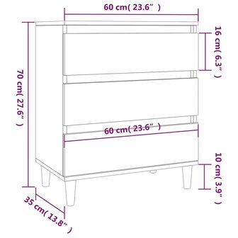 Dressoir 60x30x75 cm bewerkt hout grijs sonoma eikenkleurig 8720845693589 10