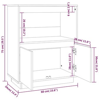 Dressoir 60x34x75 cm massief grenenhout 8720286841129 9