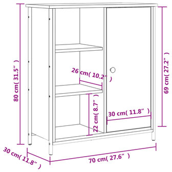 Dressoir 70x30x80 cm bewerkt hout sonoma eikenkleurig 8721012126565 12