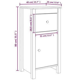 Dressoir 40x35x80 cm massief grenenhout 8720286922453 10