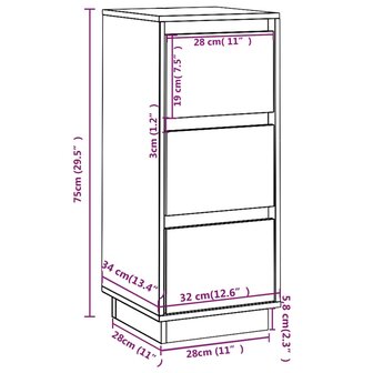 Dressoir 32x34x75 cm massief grenenhout 8720286841914 9