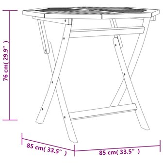 Tuintafel inklapbaar 85x85x76 cm massief teakhout 8719883760650 8