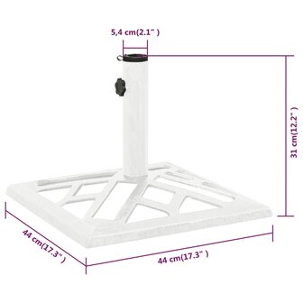 Parasolvoet 44x44x31 cm gietijzer wit 8720286722749 7