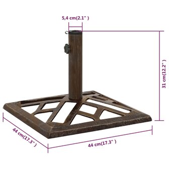 Parasolvoet 44x44x31 cm gietijzer bronskleurig 8720286722756 7