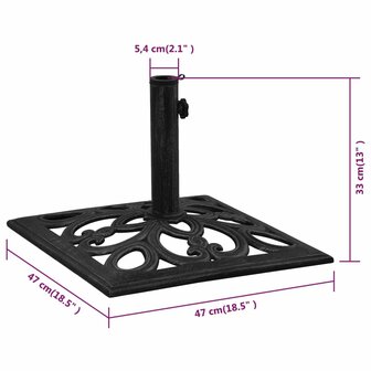 Parasolvoet 47x47x33 cm gietijzer zwart 8720286722770 8