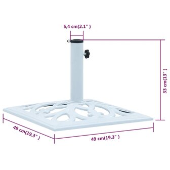 Parasolvoet 12 kg 49 cm gietijzer wit 8719883751368 7