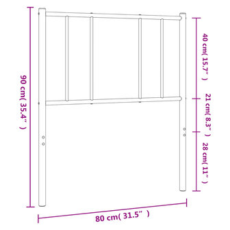 Hoofdbord metaal zwart 75 cm 8720845788797 7