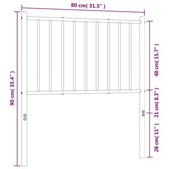 Hoofdbord metaal wit 75 cm 8720845721992 7