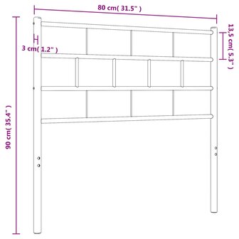 Hoofdbord 75 cm metaal wit 8721012189355 6