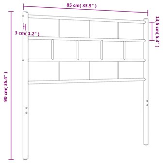 Hoofdbord 80 cm metaal zwart 8721012188877 6