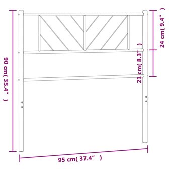 Hoofdbord 90 cm metaal wit 8721012190351 6