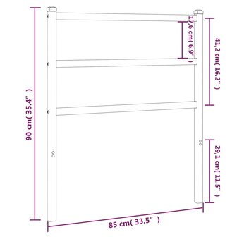 Hoofdbord 80 cm metaal wit 8721012303386 5