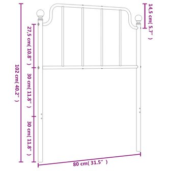 Hoofdbord 75 cm metaal wit 8721012212718 6