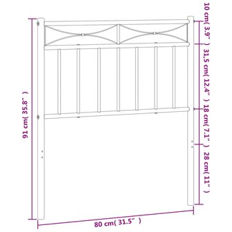 Hoofdbord 75 cm metaal wit 8721012210752 6