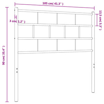 Hoofdbord 100 cm metaal wit 8721012189386 6