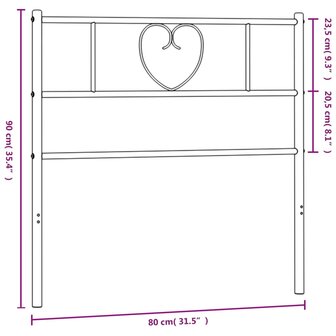 Hoofdbord 75 cm metaal zwart 8721012048485 7